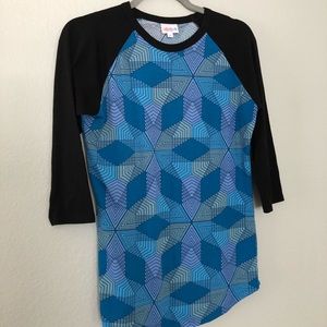 Lularoe RANDY Baseball 3/4 sleeve T-shirt 
sz. XS